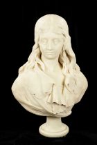 JACQUES BOERO. A 19TH CENTURY CARVED CARRERA MARBLE ITALIAN BUST