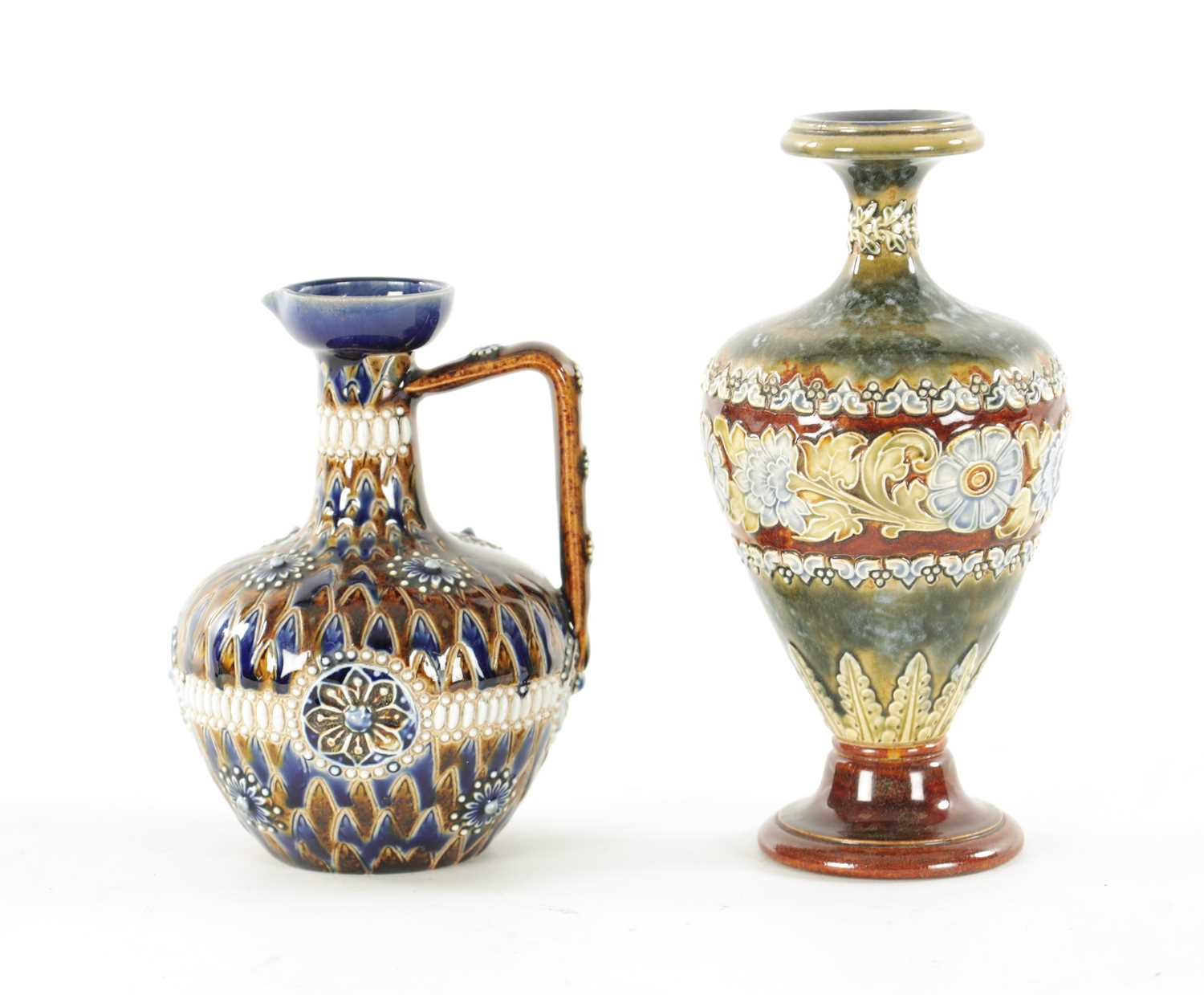 TWO 19TH CENTURY DOULTON LAMBETH STONEWARE VASES