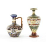 TWO 19TH CENTURY DOULTON LAMBETH STONEWARE VASES