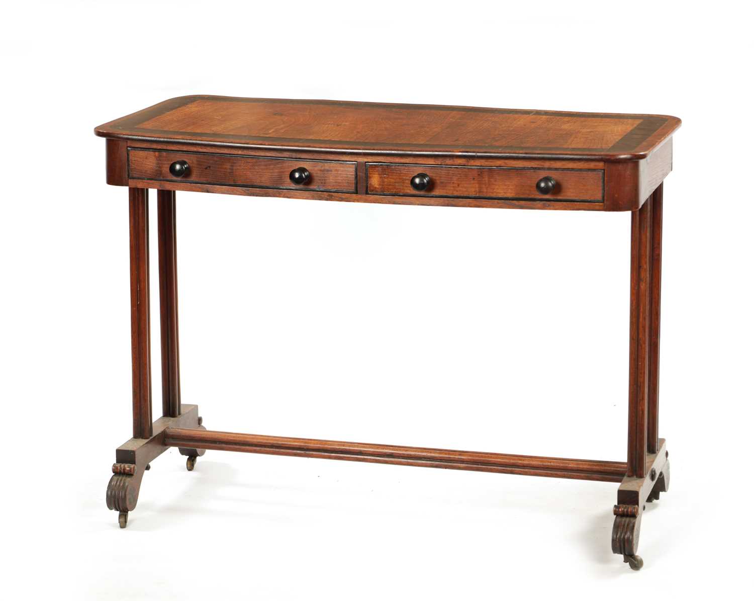 A RARE CANADIAN REGENCY PERIOD ASH AND COROMANDEL SIDE TABLE