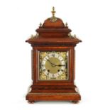 A LATE 19TH CENTURY GERMAN ORMOLU MOUNTED WALNUT BRACKET CLOCK