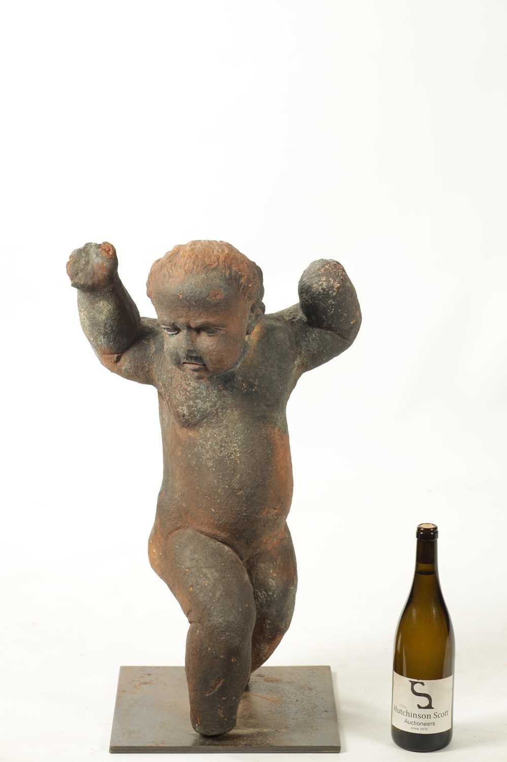 AN EARLY 18TH CENTURY TERRACOTTA FIGURE OF STANDING CHERUB - Image 2 of 7