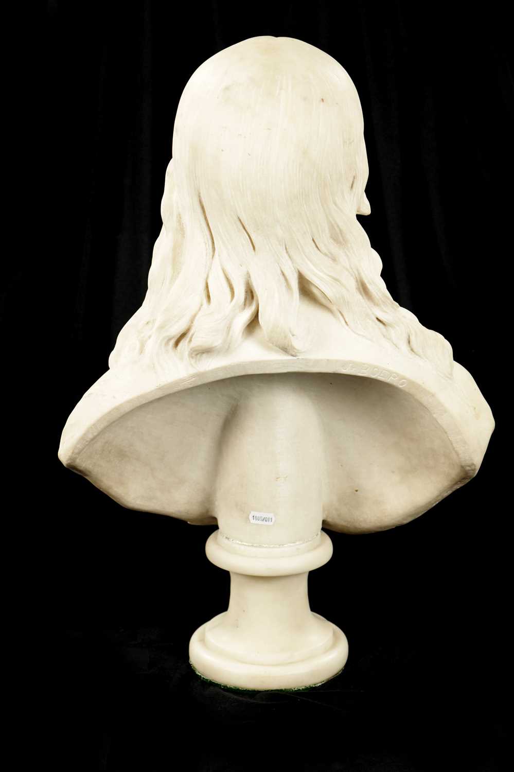 JACQUES BOERO. A 19TH CENTURY CARVED CARRERA MARBLE ITALIAN BUST - Image 4 of 5
