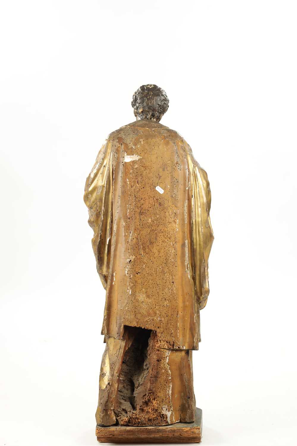 AN EARLY 17TH CENTURY CARVED WOOD GILT GESSO FIGURE OF CHRIST - Image 6 of 6