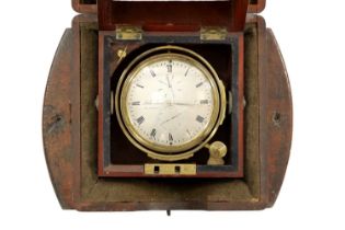 LITHERLAND, DAVIES & CO., LIVERPOOL. A SMALL MID 19TH CENTURY TWO-DAY MARINE CHRONOMETER