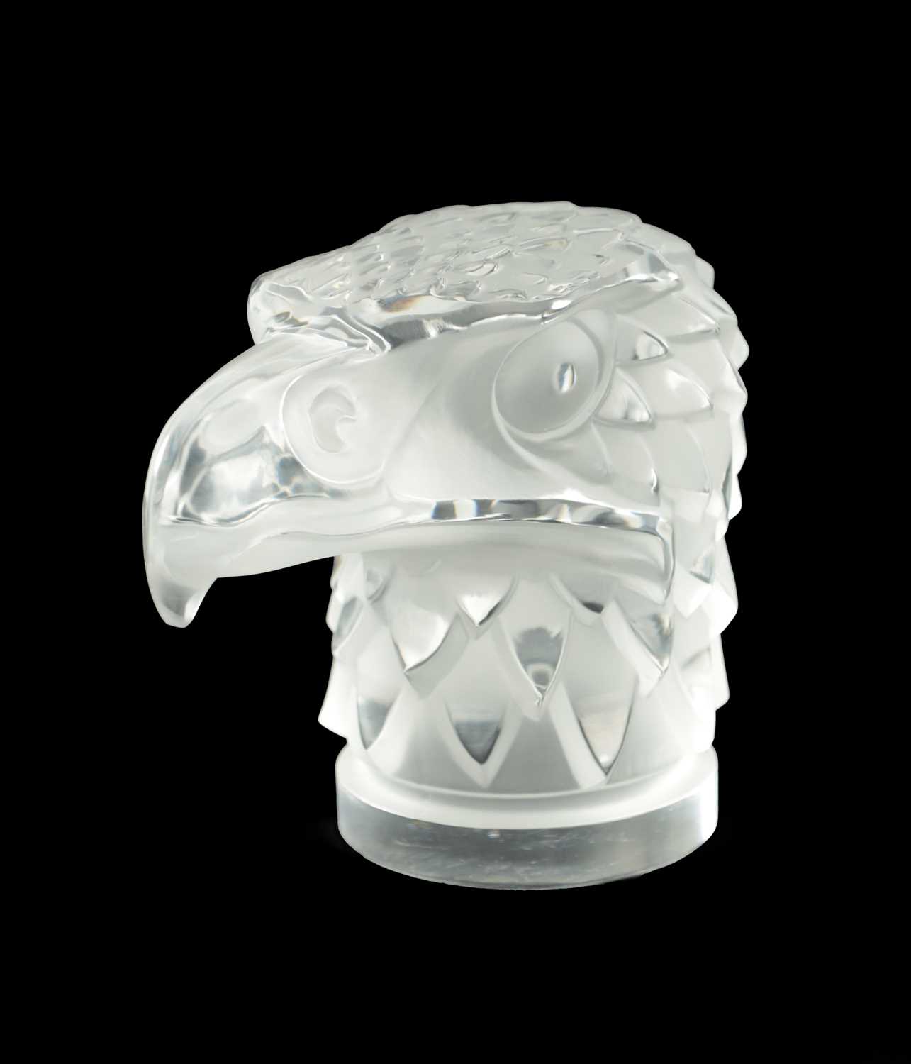 A RENE LALIQUE 'TETE D'AIGLE' CLEAR AND FROSTED GLASS CAR MASCOT
