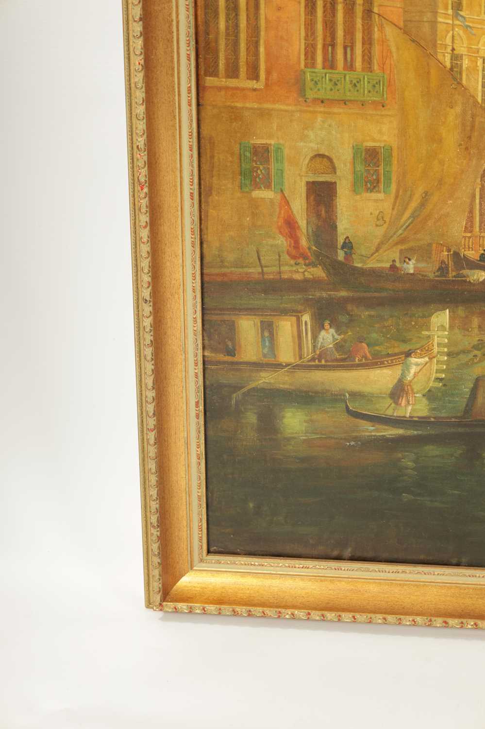 A LARGE 19TH CENTURY OIL ON CANVAS VIEW ON THE GRAND CANEL, VENICE - Image 5 of 8