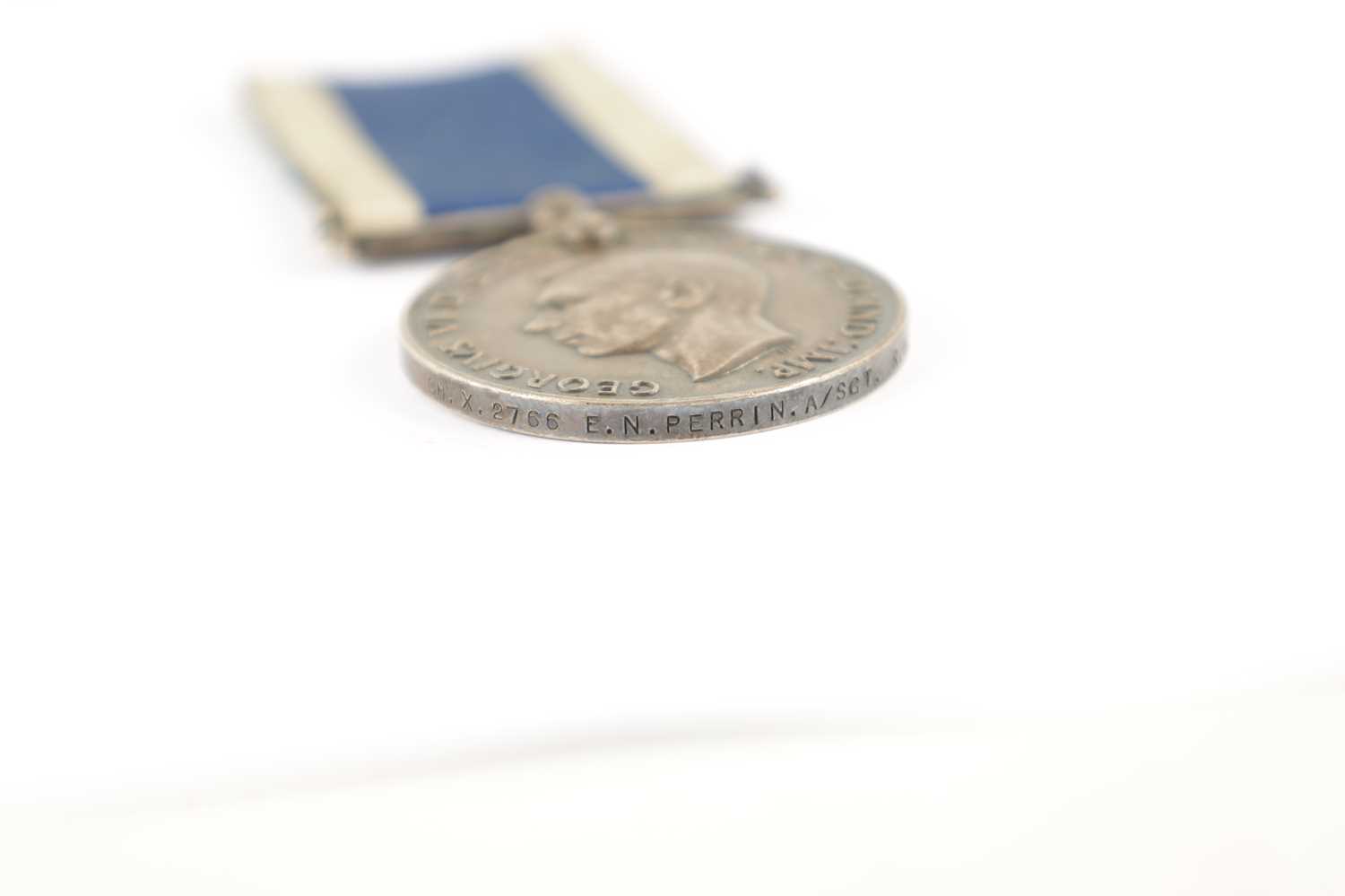 A GEORGE VI NAVAL GENERAL SERVICE MEDAL WITH PALESTINE 1936-1939 CLAPS AND ROYAL NAVY LONG SERVICE - Image 5 of 8