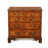 AN EARLY 18TH CENTURY WALNUT CHEST OF SMALL PROPORTIONS