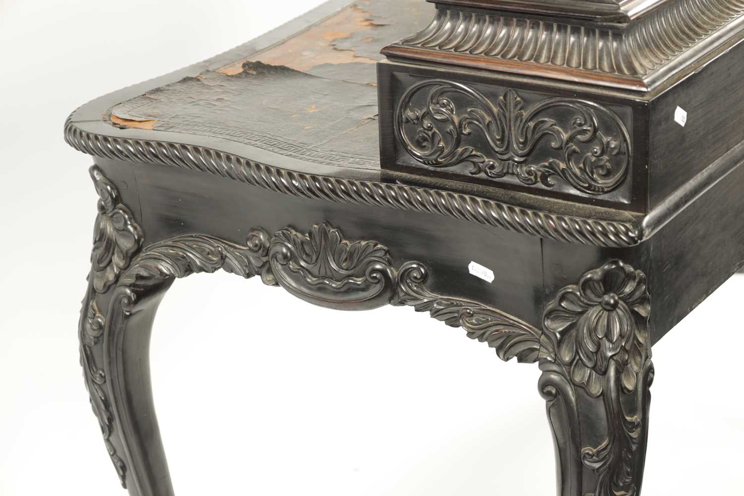 A 19TH CENTURY CARVED COROMANDEL INDO-PORTUGUESE WRITING DESK - Image 10 of 10