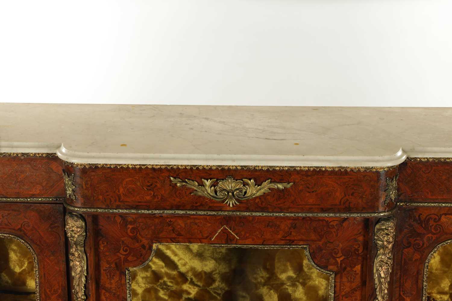 A VICTORIAN MARQUETRY INLAID WALNUT BREAKFRONT SIDE CABINET - Image 4 of 8