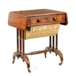 A 19TH CENTURY MAHOGANY FOLD DOWN WORK TABLE IN THE MANNER OR GILLOWS