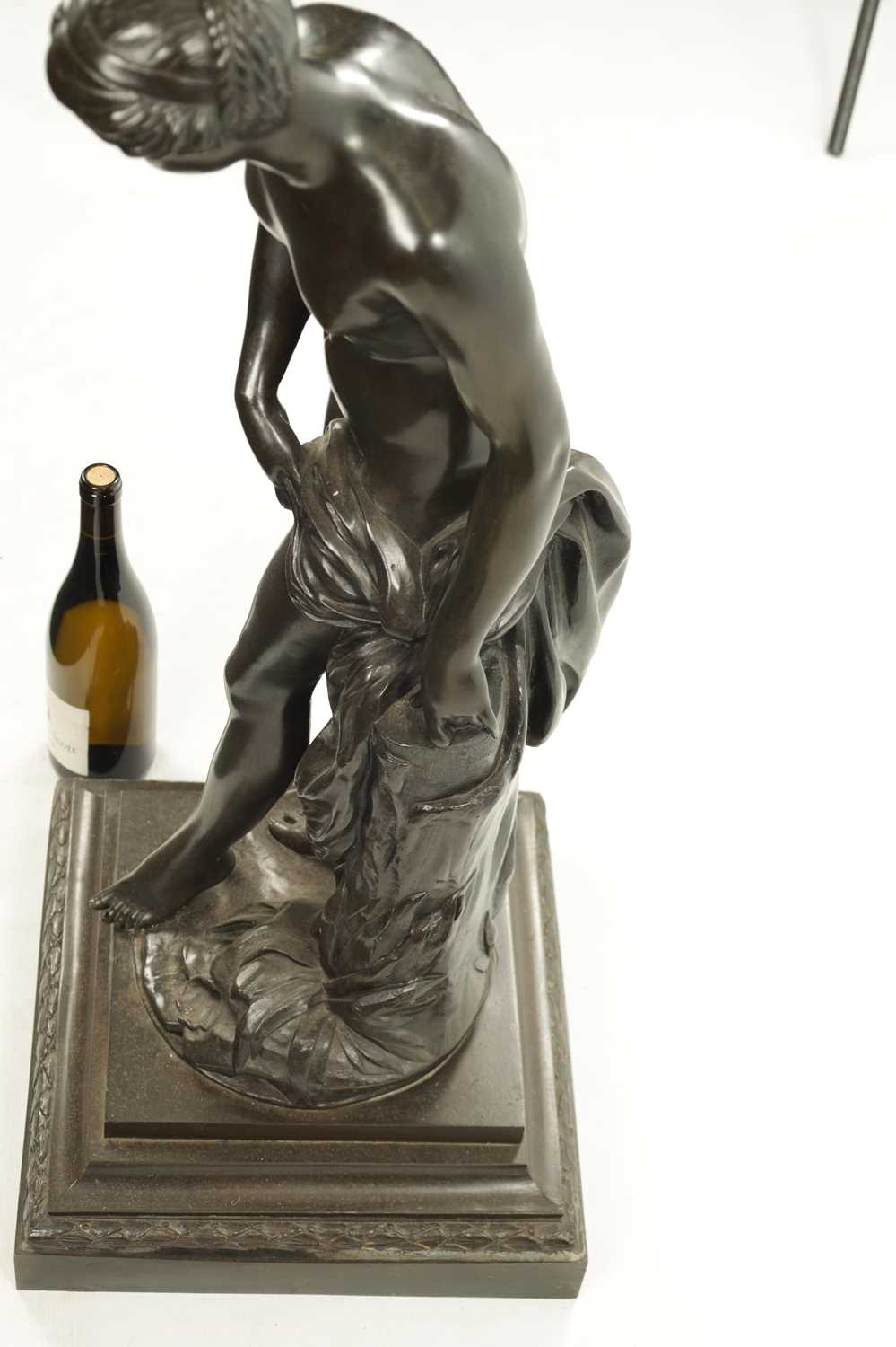 AFTER ETIENNE-MAURICE FALCONET. A LARGE LATE 19TH CENTURY PATINATED BRONZE SCULPTURE - Image 8 of 9