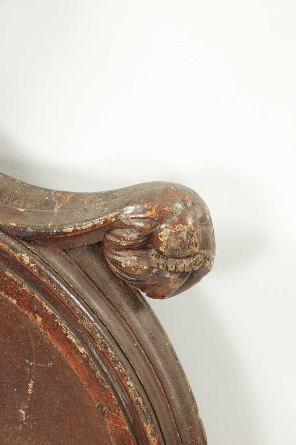 A RARE 17TH CENTURY GOTHIC PEW END WITH CARVED PRAYING FIGURE - Image 7 of 7