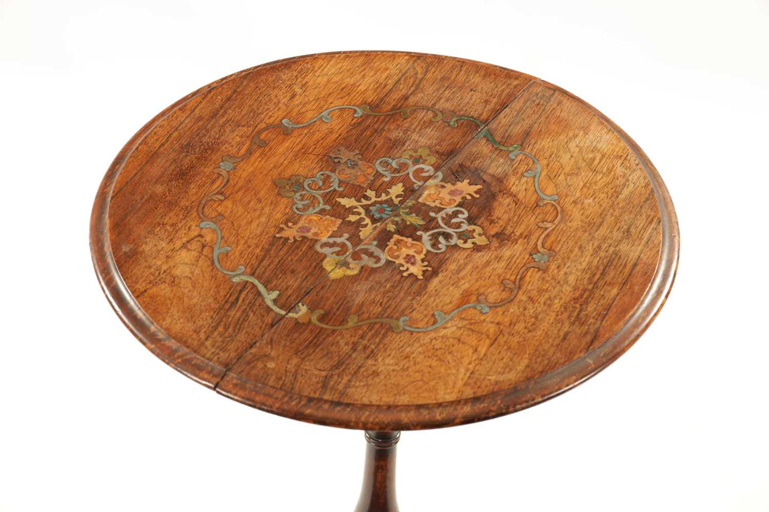 A REGENCY ROSEWOOD BRASS MOUNTED CIRCULAR TOP INLAID OCCASIONAL TABLE - Image 6 of 7