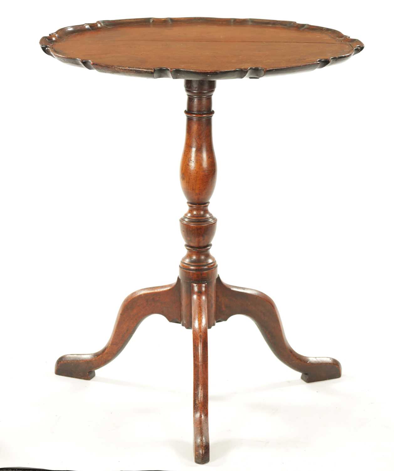 AN 18TH CENTURY COUNTRY MADE MAHOGANY TILT TOP TRIPOD TABLE - Image 7 of 9