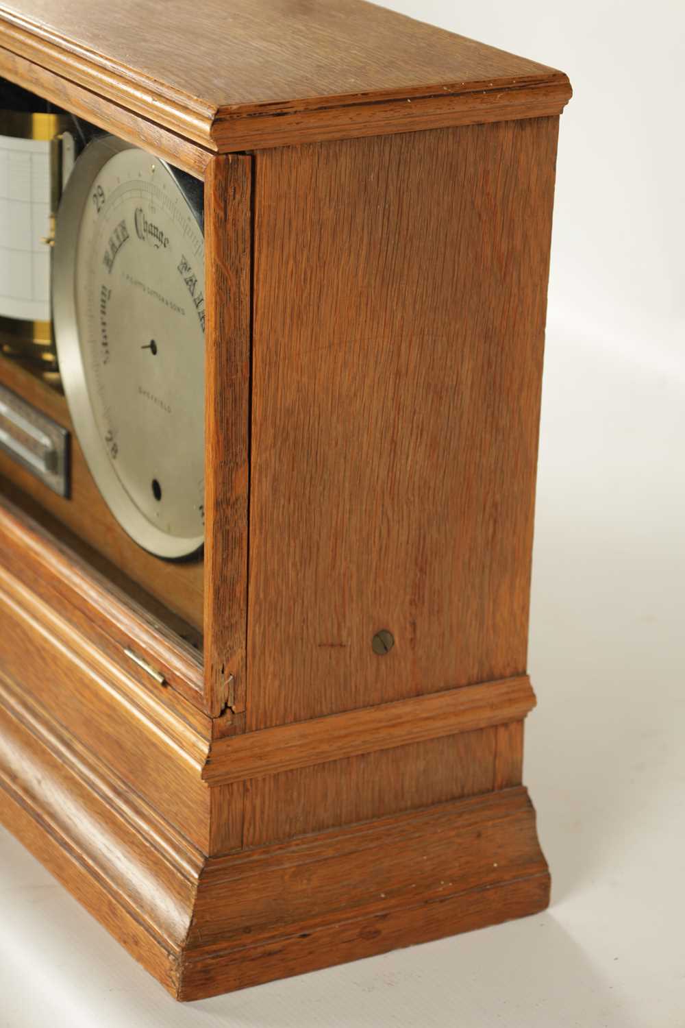 I.P. CUTTS SUTTON & SONS, SHEFFIELD. A LATE 19TH CENTURY OAK CASED WEATHER STATION BAROGRAPH - Image 9 of 14