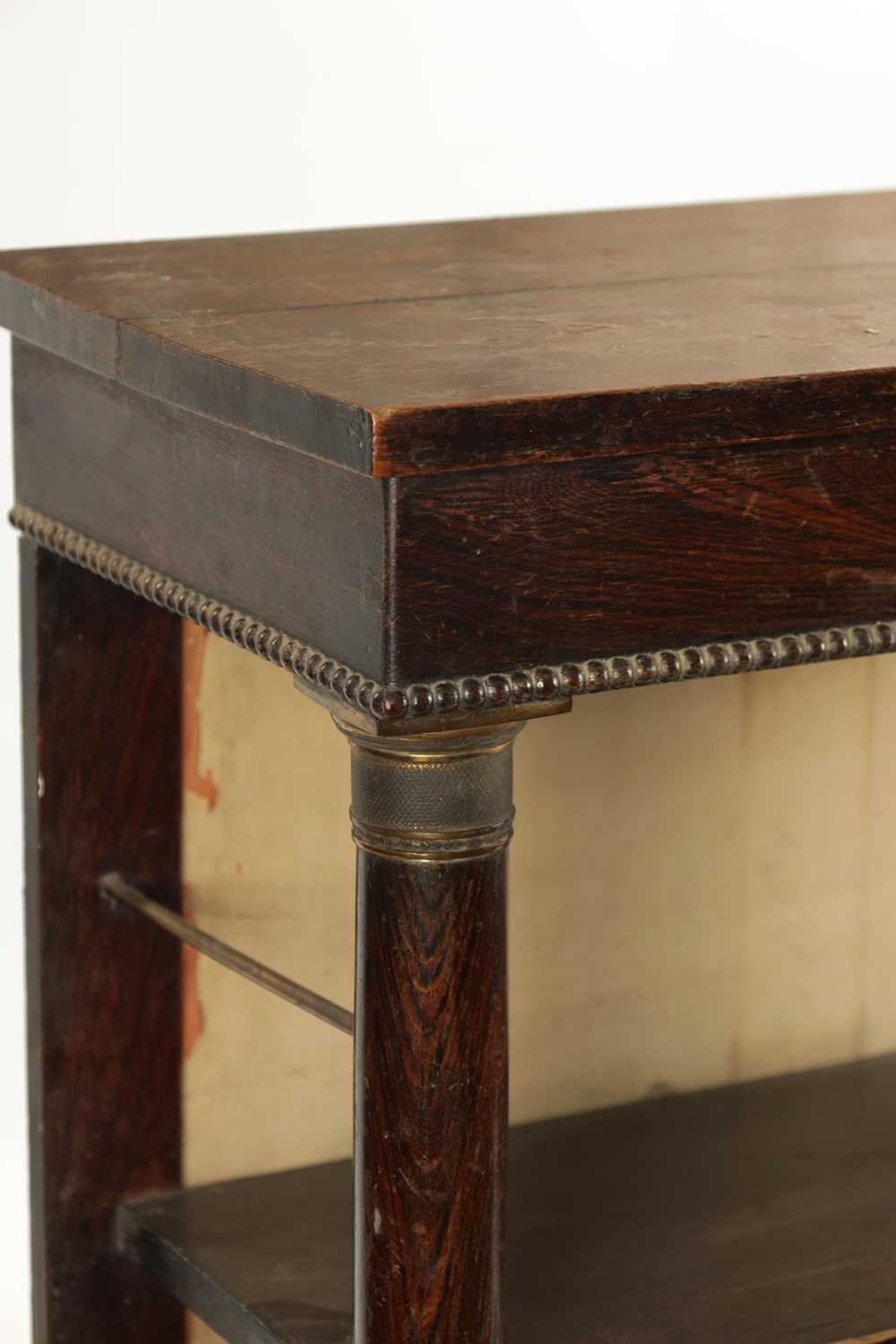 A SMALL REGENCY EMPIRE SIMULATED ROSEWOOD OPEN BOOKCASE - Image 4 of 6