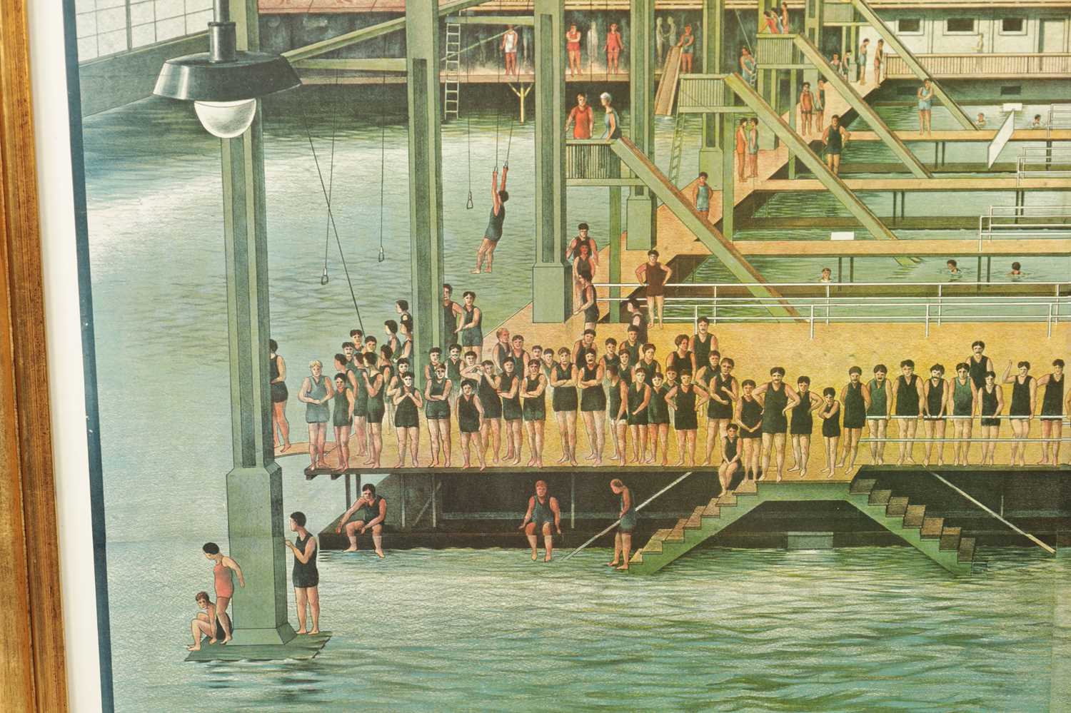 AFTER MARILYN JANECK BLAISDEIL (1928-2016) A LARGE FRAMED COLOURED PRINT OF A SAN FRANCISCO SWIMMING - Image 4 of 8