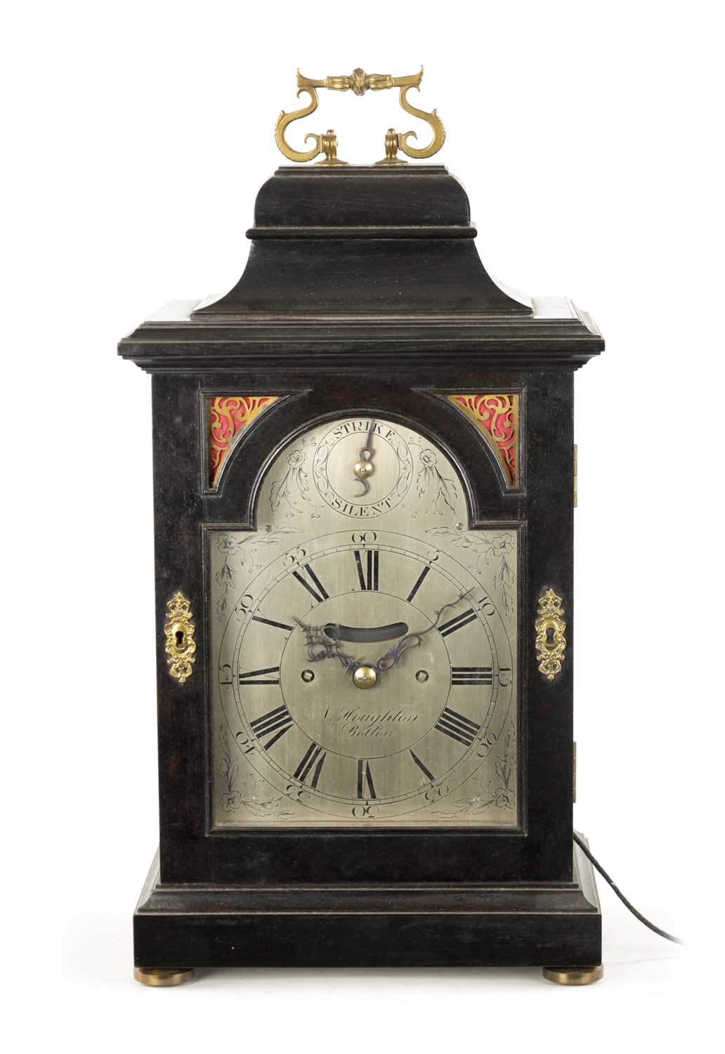 N. HOUGHTON, BOLTON. AN 18TH CENTURY AND LATER DOUBLE FUSEE VERGE BRACKET CLOCK