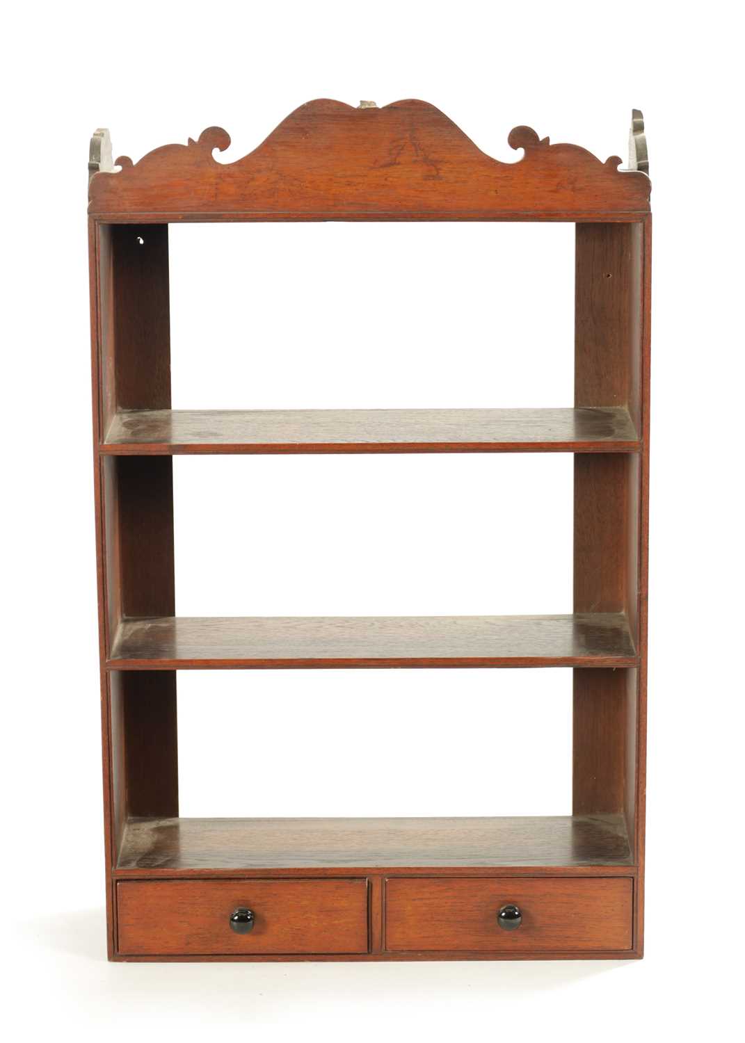 A SET OF EARLY 19TH CENTURY WALNUT WALL SHELVES