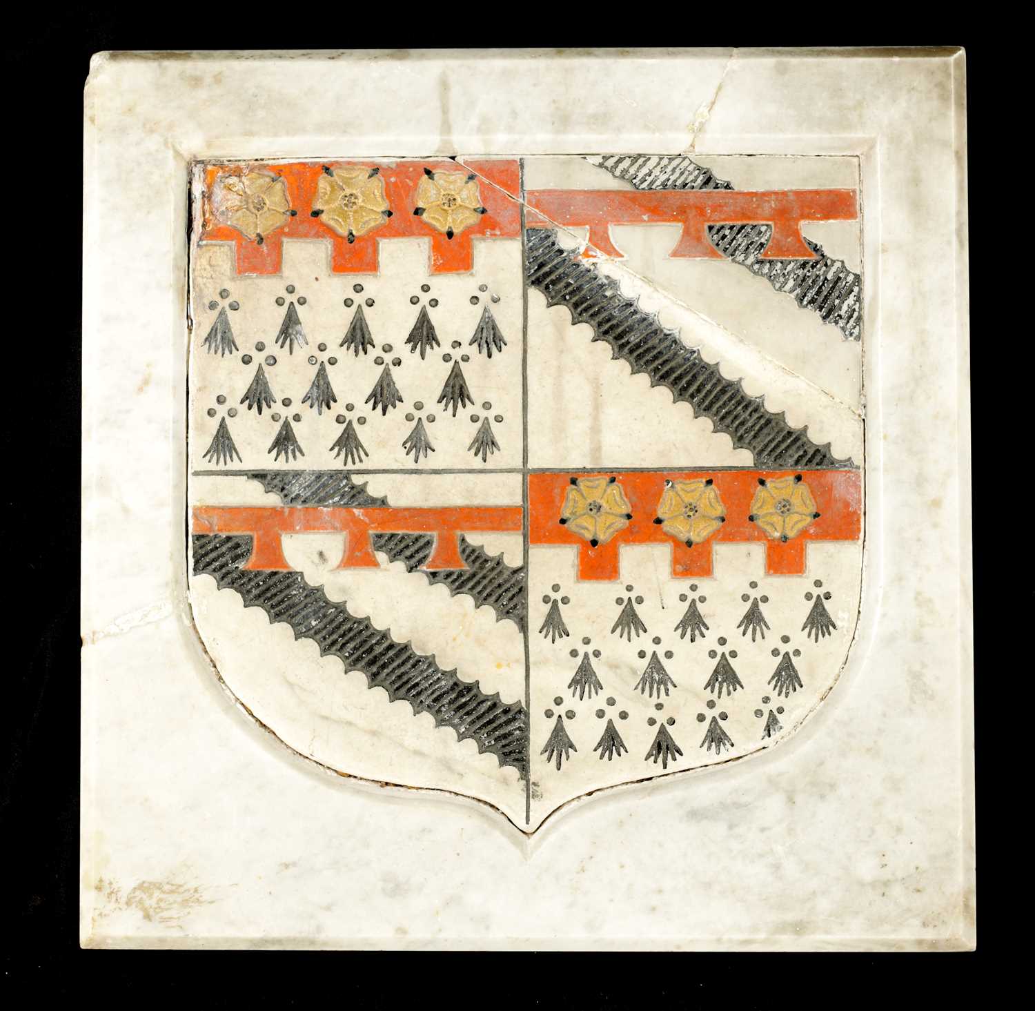 AN 18TH CENTURY MARBLE COAT OF ARMS