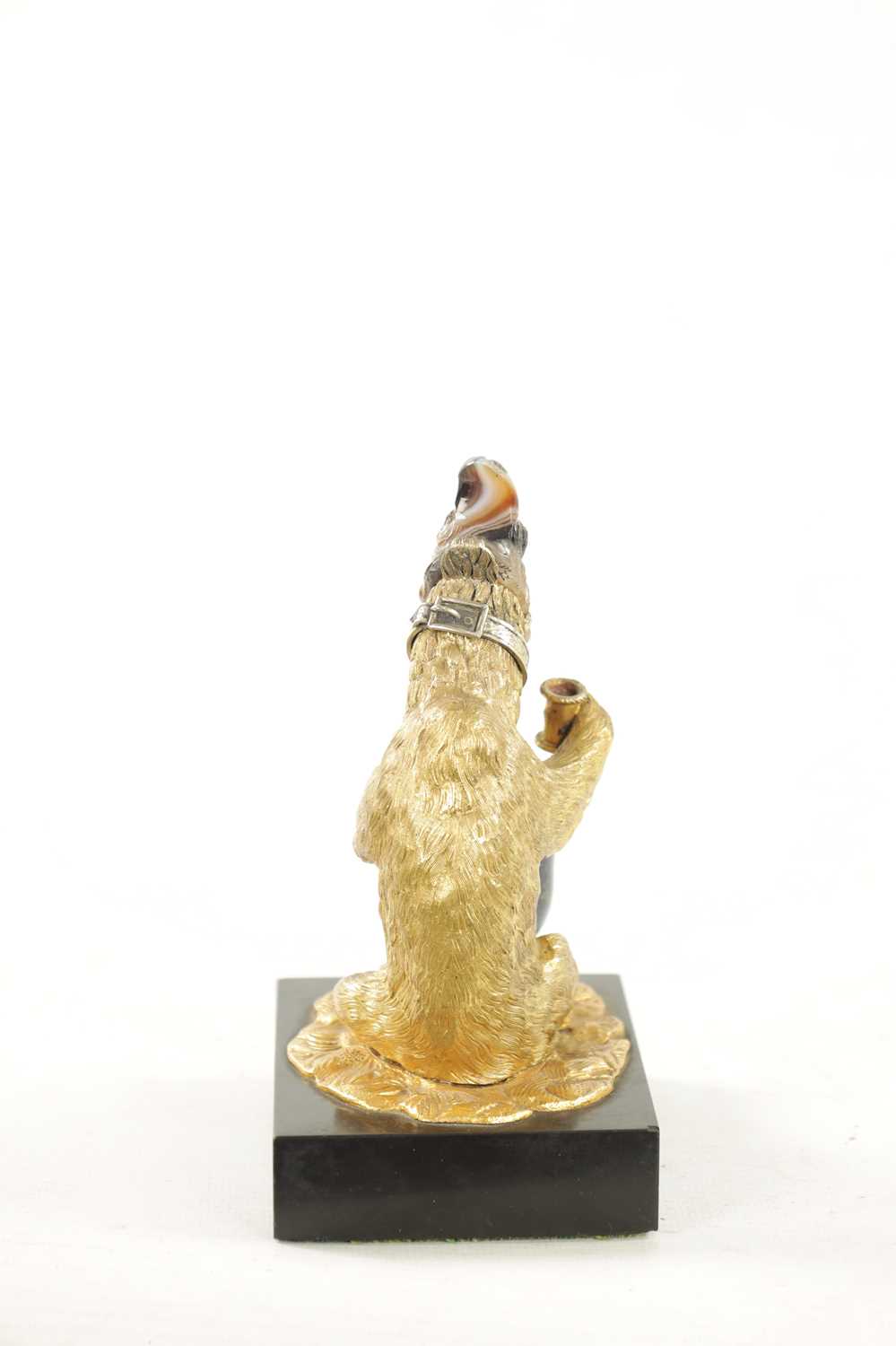 A 19TH CENTURY GILT BRONZE OF A BEAR WITH CARVED AGATE HUMAN HEAD POSSIBLY RUSSIAN - Image 6 of 6