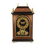 A LATE 19TH CENTURY FRENCH BOULLE MANTEL CLOCK