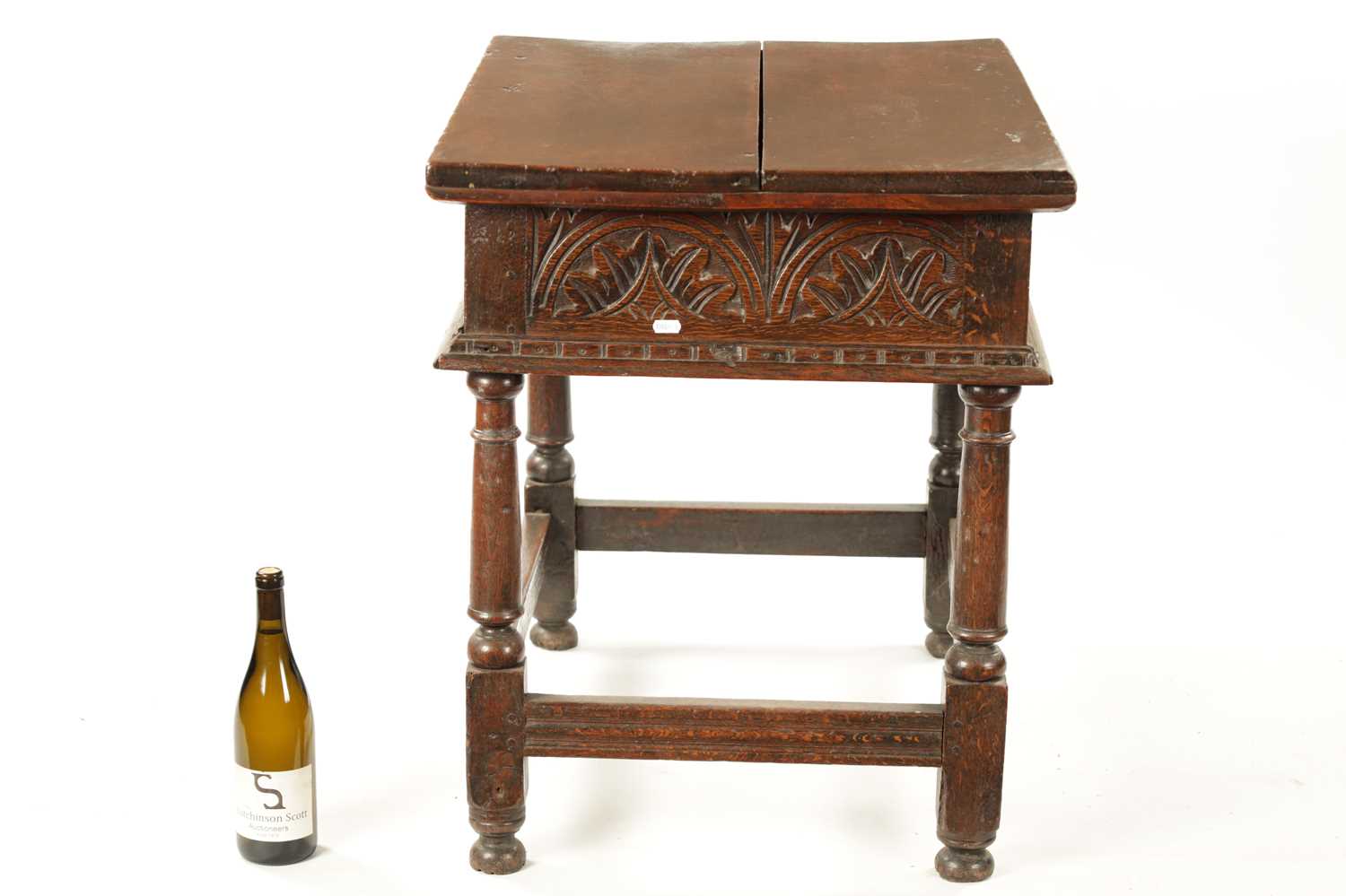 A RARE 17TH CENTURY JOINED OAK BOX TOP SIDE TABLE - Image 6 of 8