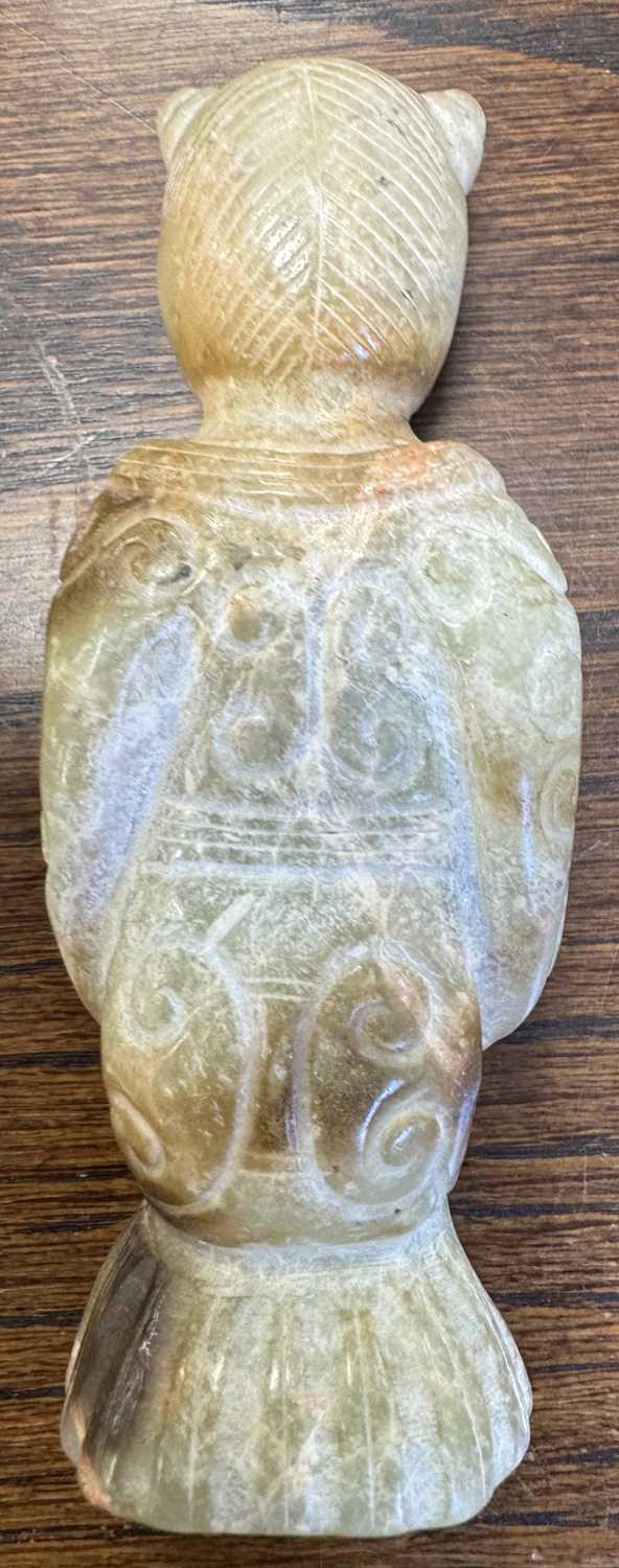 A CHINESE CARVED JADE RELIGIOUS FIGURE - Image 10 of 10