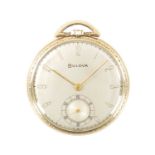 AN ART DECO 10CT ROLLED GOLD BULOVA POCKET WATCH