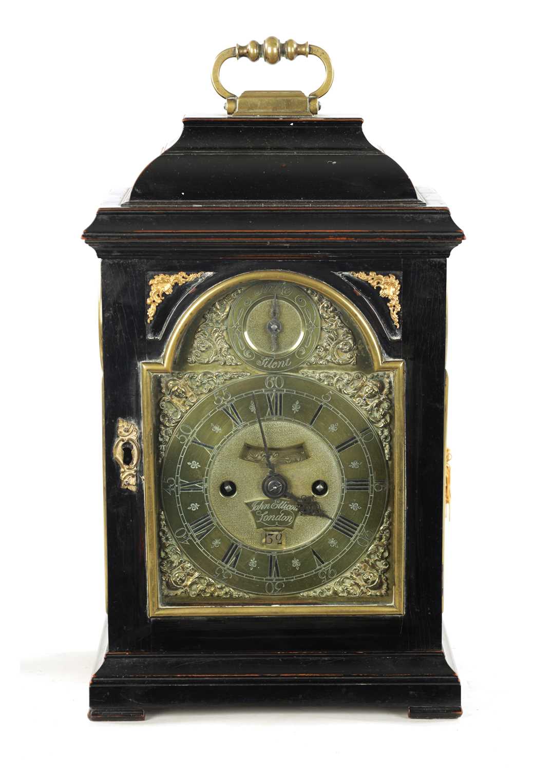 JOHN ELLICOTT, LONDON. A GEORGE II PULL QUARTER REPEATING VERGE BRACKET CLOCK