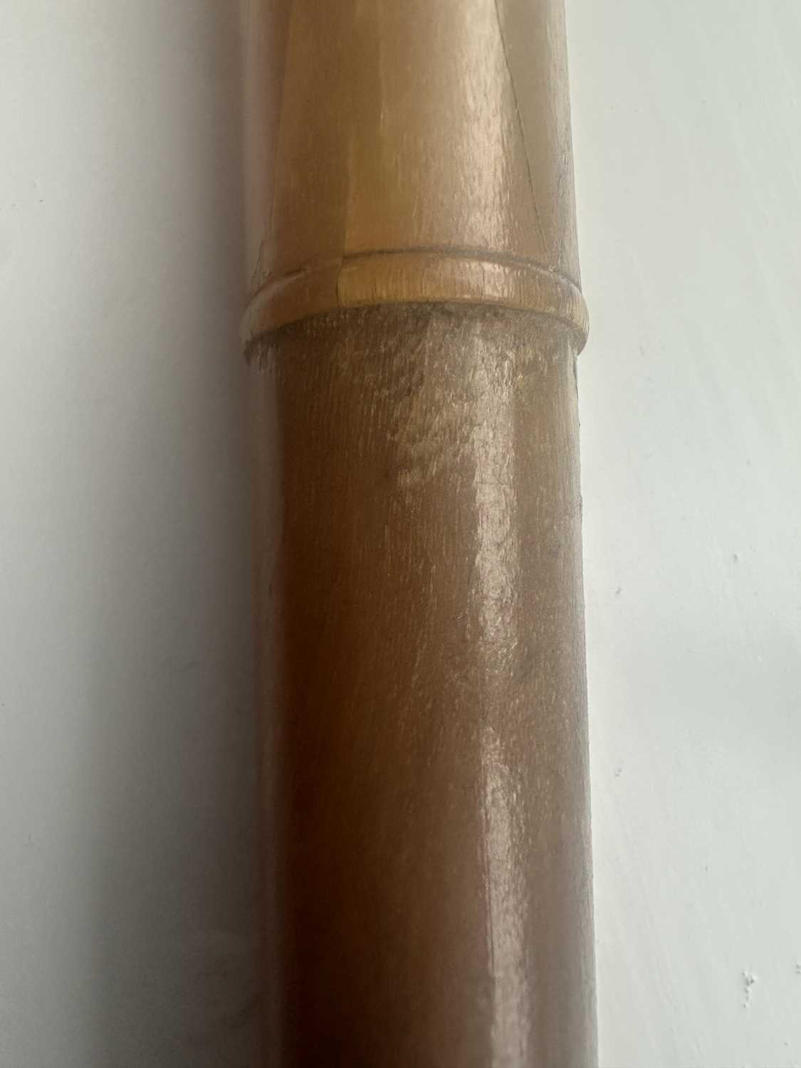 A LATE 19TH CENTURY RHINOCEROS HORN WALKING STICK - Image 10 of 11