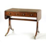 A REGENCY MAHOGANY TWO DRAWER SOFA TABLE