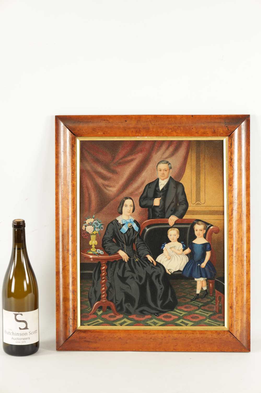 A 19TH CENTURY WATER COLOUR DEPICTING A FAMILY PORTRAIT - Image 2 of 7