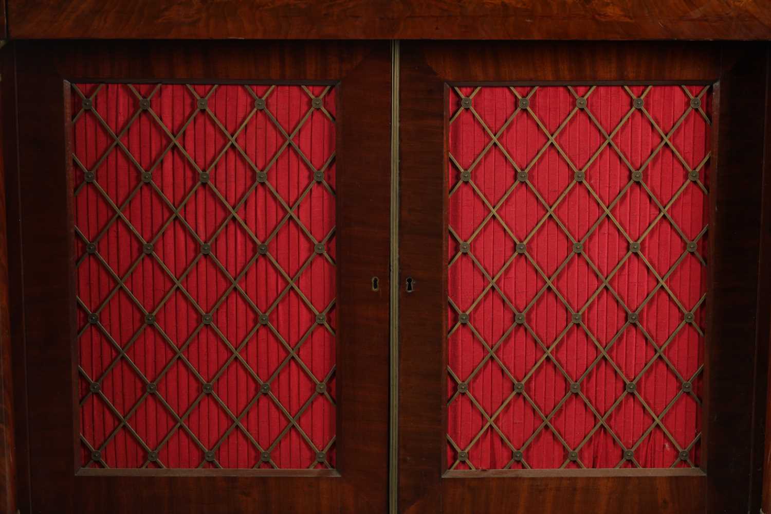 A GOOD REGENCY FRENCH EMPIRE FIGURED MAHOGANY SECRETAIRE SIDE CABINET - Image 3 of 10