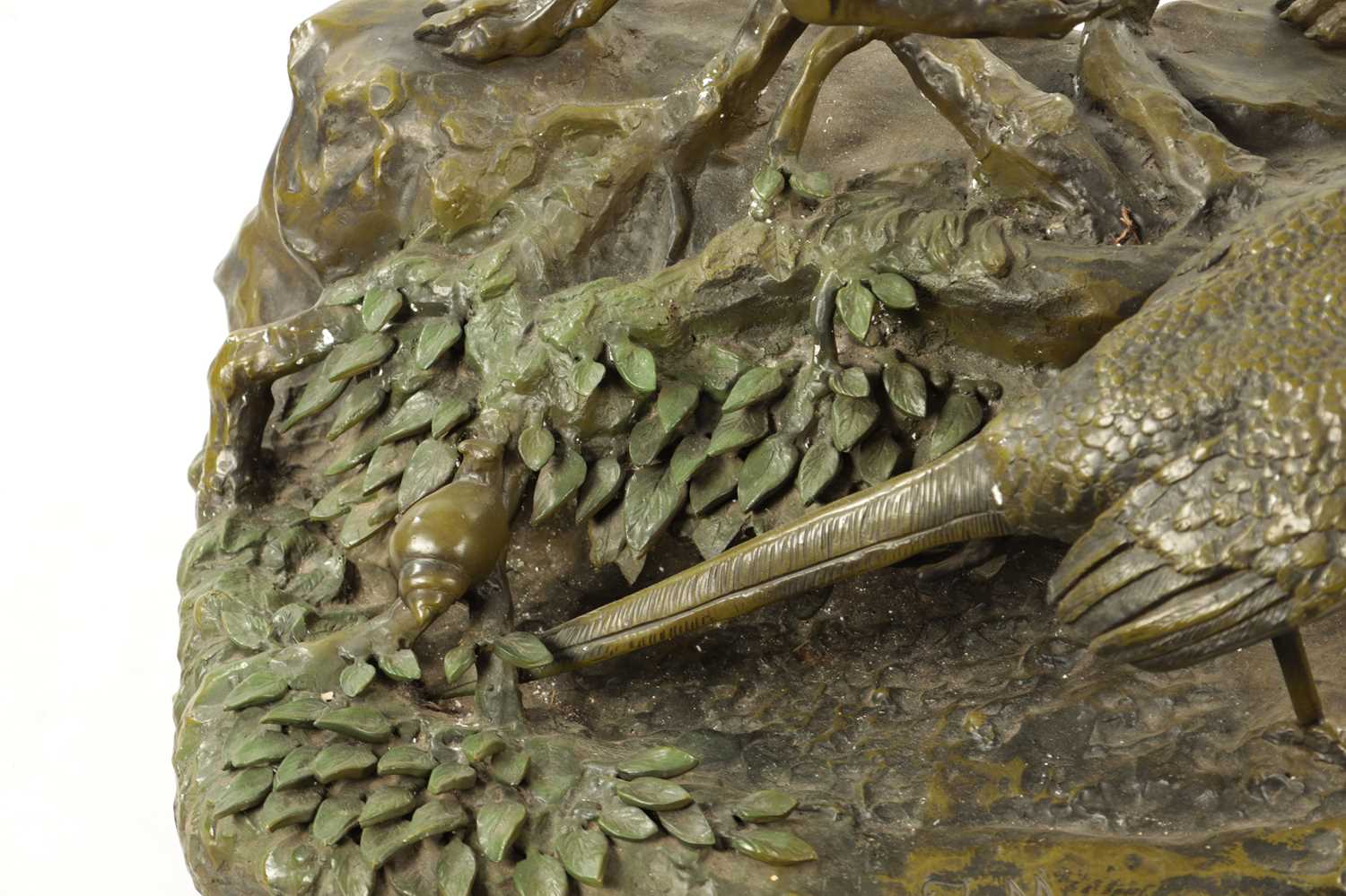 JULES MOIGNIEZ (FRENCH, 1835-1894) A COLLOSAL PATINATED GREEN BRONZE ANIMALIER SCULPTURE - Image 4 of 6