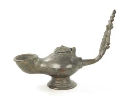 AN 18TH CENTURY PEWTER WHALING LAMP