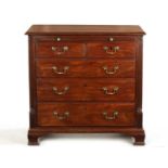 A GEORGE III MAHOGANY LANCASHIRE CHEST OF DRAWERS
