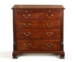 A GEORGE III MAHOGANY LANCASHIRE CHEST OF DRAWERS