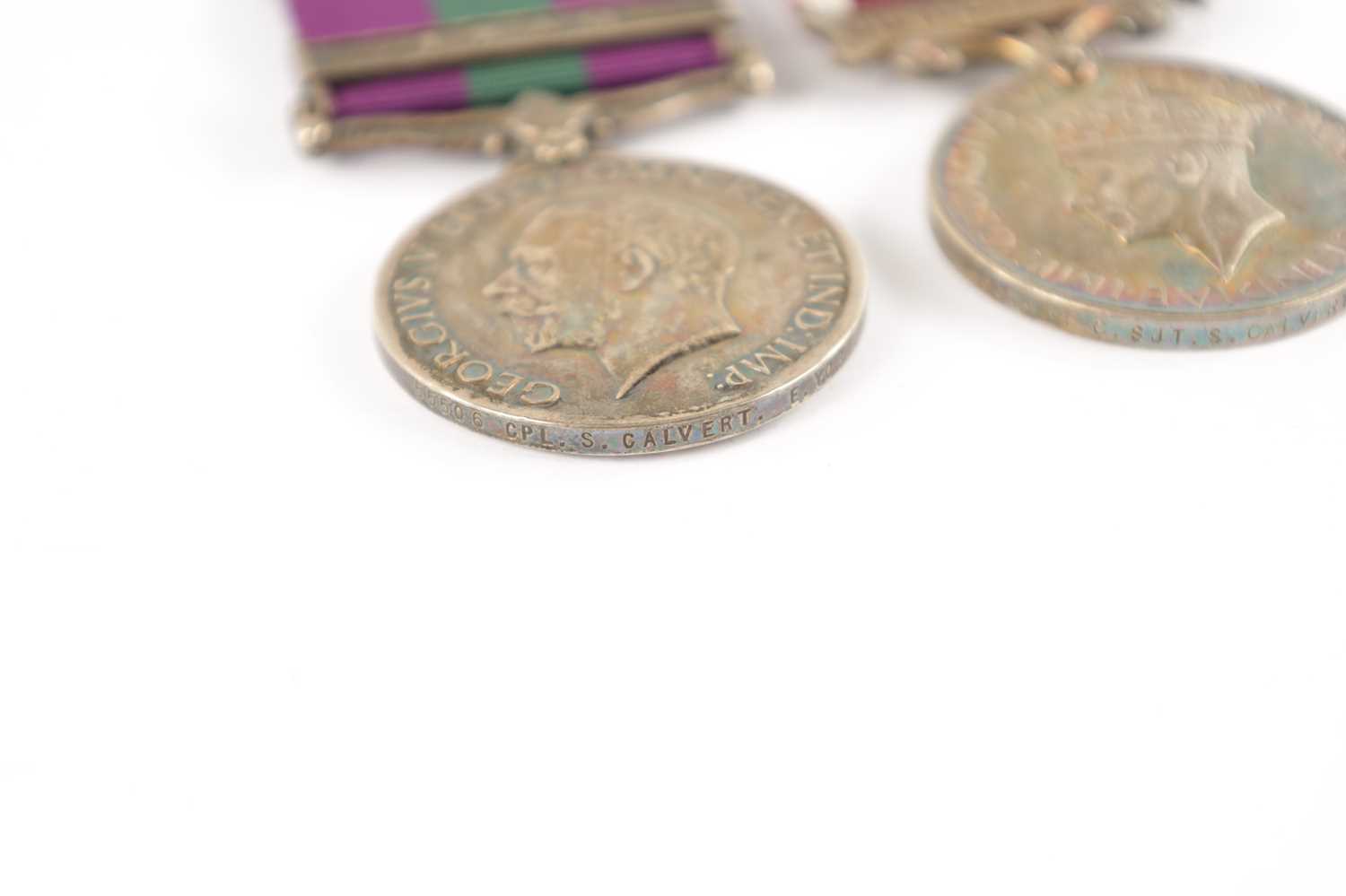 A PAIR OF MEDALS. GVR GERAL SERVICE MEDAL 1918 AND AN ARMY LONG SERVICE AND GOOD CONDUCT MEDAL - Image 3 of 5