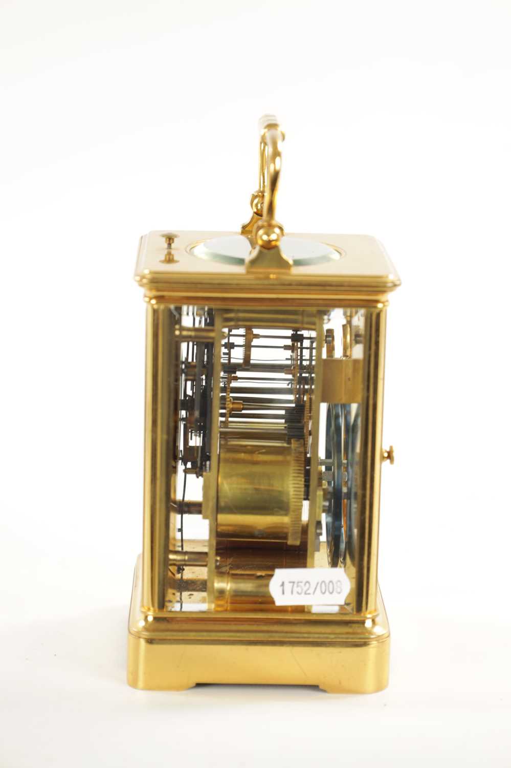 A LATE 19TH CENTURY FRENCH GRAND SONNERIE REPEATING CARRIAGE CLOCK - Image 7 of 8