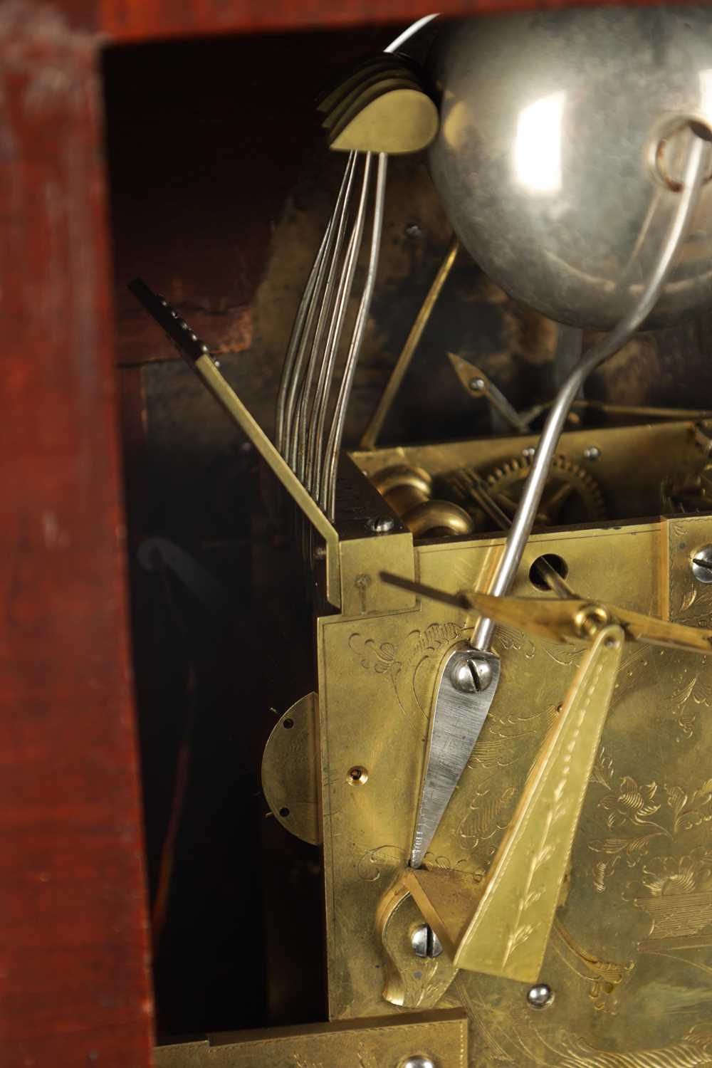 CHARLES MORGAN, LONDON. NO. 2680. A GEORGE III QUARTER CHIMING VERGE BRACKET CLOCK WITH CALENDAR AND - Image 11 of 14