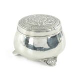A LIBERTY & CO. ARTS AND CRAFTS SILVER LIDDED BOX DESIGNED BY BERNARD CUZNER