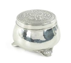 A LIBERTY & CO. ARTS AND CRAFTS SILVER LIDDED BOX DESIGNED BY BERNARD CUZNER