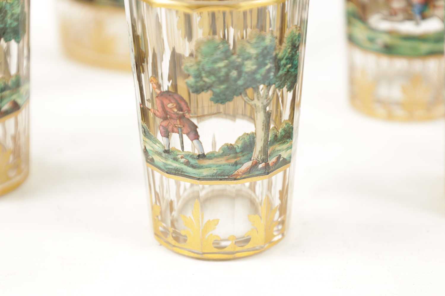 A LATE 19TH CENTURY BOHEMIAN GLASS AND ENAMEL DRINKS SET - Image 7 of 11
