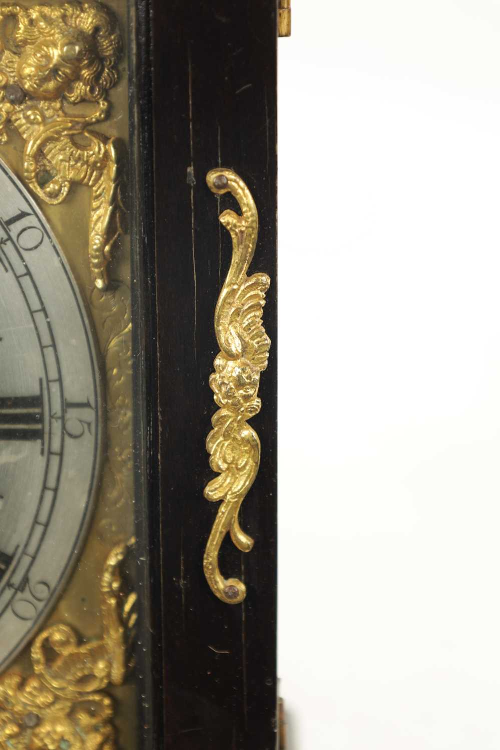 JOHN MILLER, LONDINI FECIT. A WILLIAM AND MARY EBONY VENEERED VERGE BRACKET CLOCK - Image 5 of 21