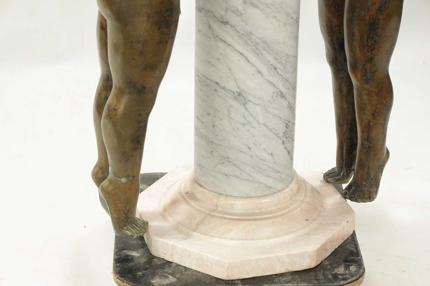 A 20TH CENTURY FIGURAL BRONZE AND MARBLE FOUNTAIN - Image 5 of 7