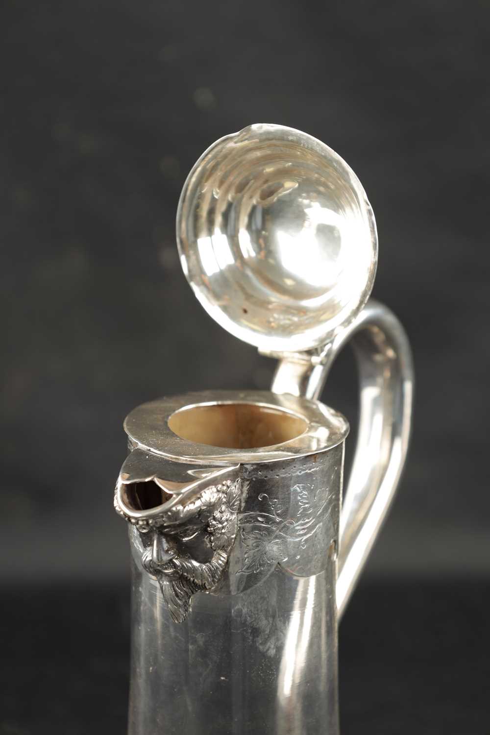 A VICTORIAN SILVER MOUNTED GLASS CLARET JUG - Image 2 of 9