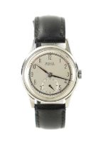 A GENTLEMAN’S 1940’S STEEL ROLEX MARCONI WRISTWATCH